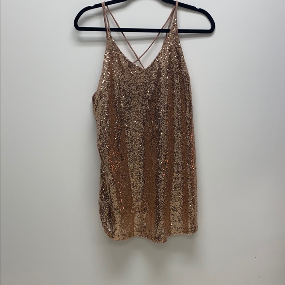 Custom Made Tose Gold Sequin blouse
